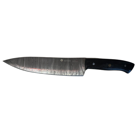 Cuchillo Chef Acero Damasco 512 Capas 20cm Negro Koyam